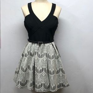 Crystal Doll Black/White Sleeveless Party Dress